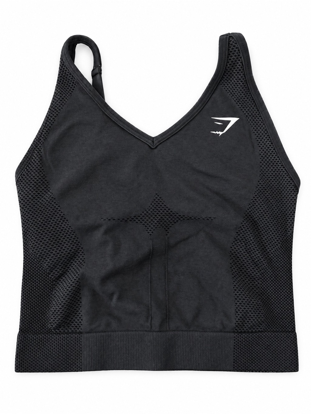 Gymshark Black Seamless V-Neck Performance Sports Bra